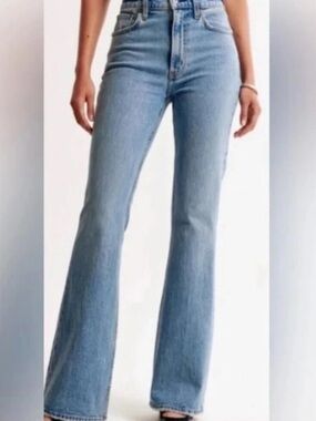 Abercrombie & Fitch Light Blue High Rise Flare Jeans